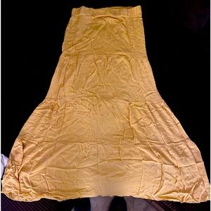 Mustard Yellow Tiered Maxi Skirt